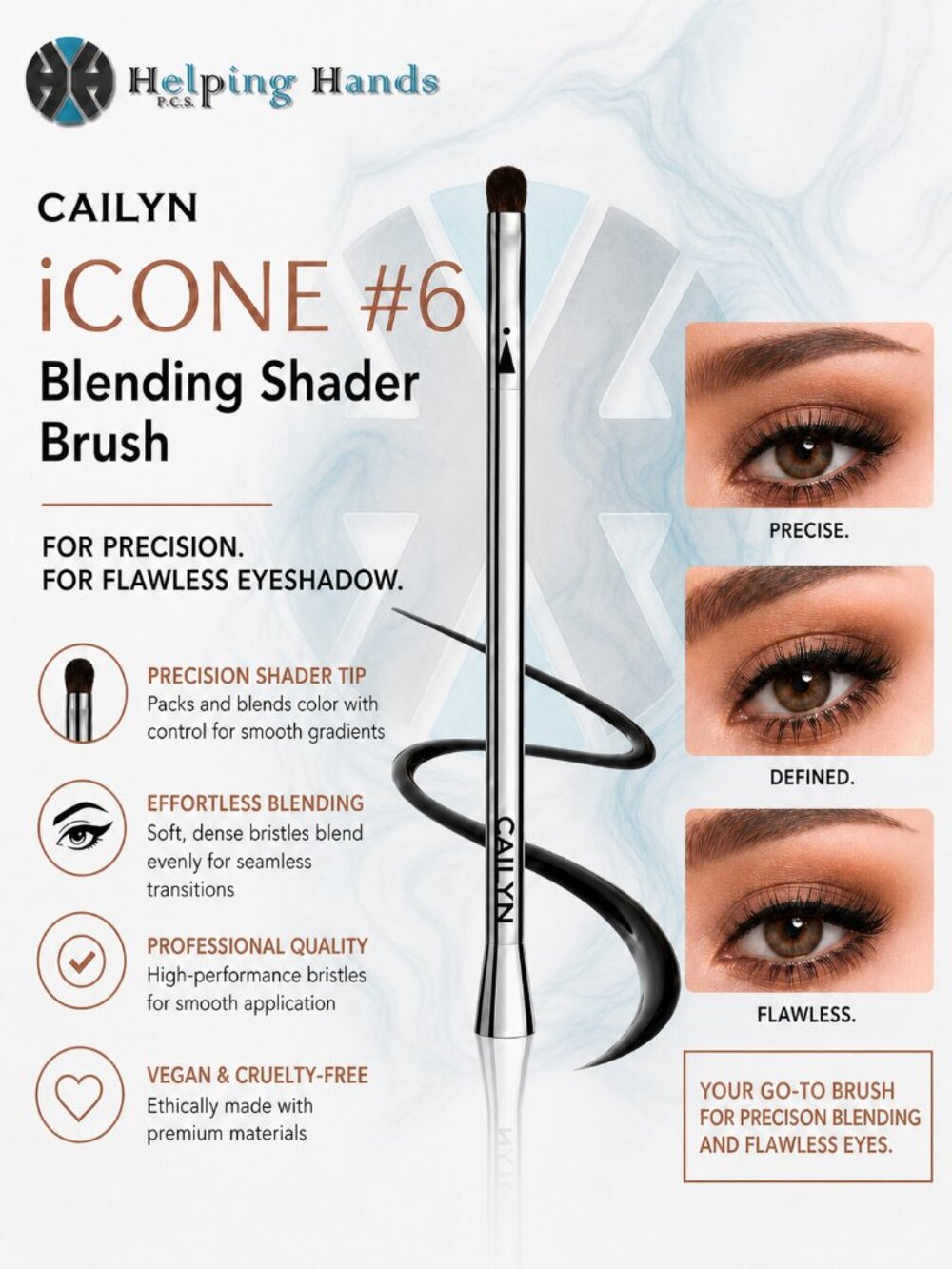 Cailyn iCONE #6 Blending Shader Brush for Precision Flawless Eyeshadow